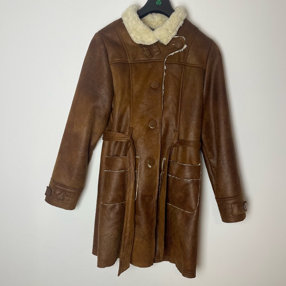 NWOT Long Faux leather zara kids coat ( Limited edition)